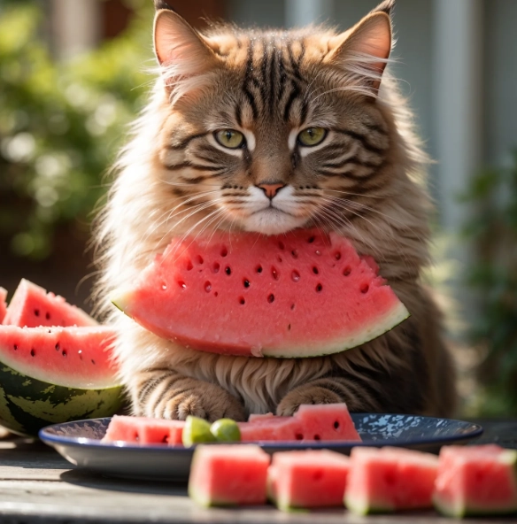貓咪吃西瓜 貓咪吃西瓜